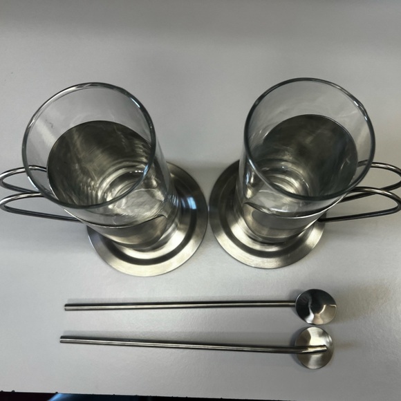 Set of 2 Irish Coffee Glasses with 2 Coasters and 2 Drinking Spoons - Picture 12 of 12